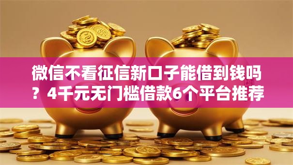 微信不看征信新口子能借到钱吗？4千元无门槛借款6个平台推荐