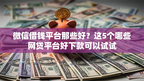 微信借钱平台那些好？这5个哪些网贷平台好下款可以试试