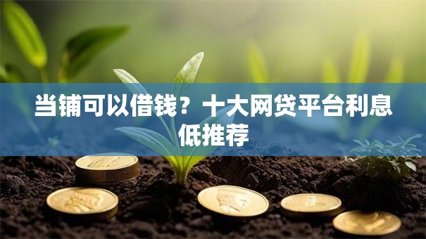 当铺可以借钱?十大网贷平台利息低推荐 当铺可以借钱?十大网贷平台利息低推荐