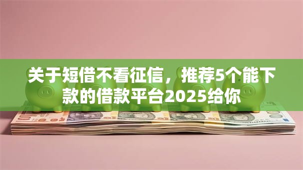 关于短借不看征信，推荐5个能下款的借款平台2025给你