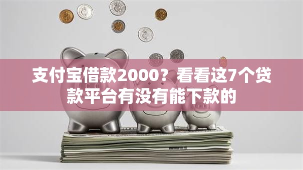 支付宝借款2000？看看这7个贷款平台有没有能下款的