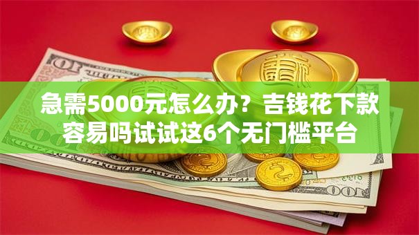 急需5000元怎么办？吉钱花下款容易吗试试这6个无门槛平台