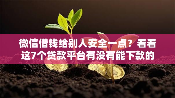 微信借钱给别人安全一点？看看这7个贷款平台有没有能下款的