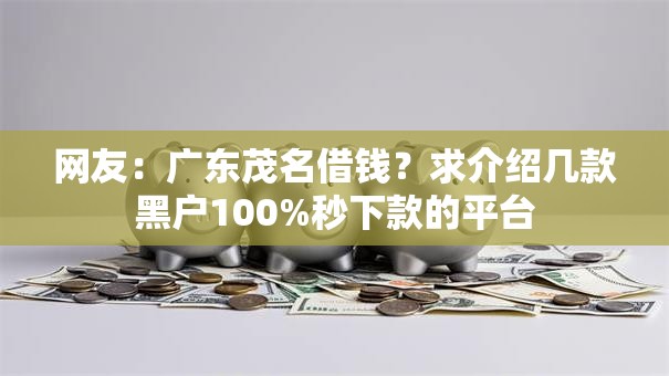 网友：广东茂名借钱？求介绍几款黑户100%秒下款的平台
