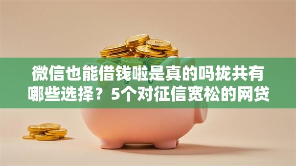 微信也能借钱啦是真的吗拢共有哪些选择？5个对征信宽松的网贷平台详解