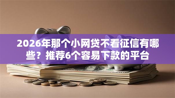 2026年那个小网贷不看征信有哪些？推荐6个容易下款的平台