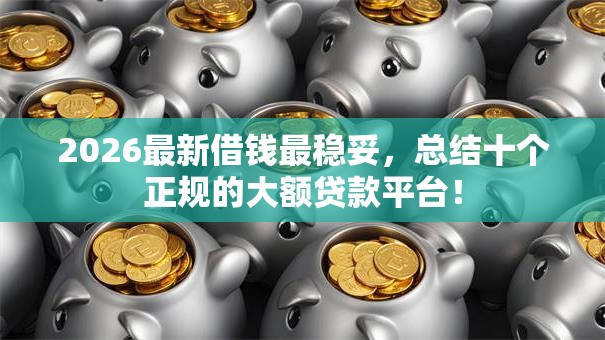 2026最新借钱最稳妥，总结十个正规的大额贷款平台！