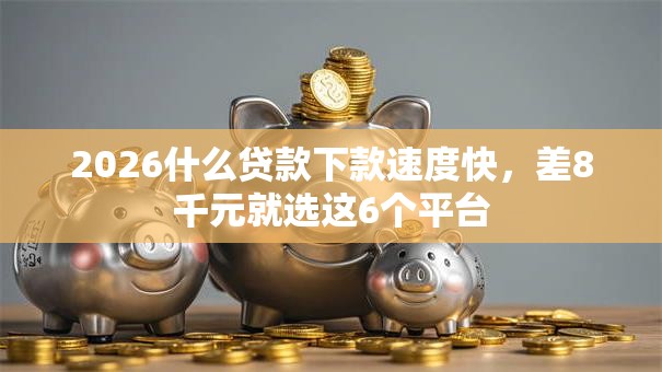 2026什么贷款下款速度快，差8千元就选这6个平台