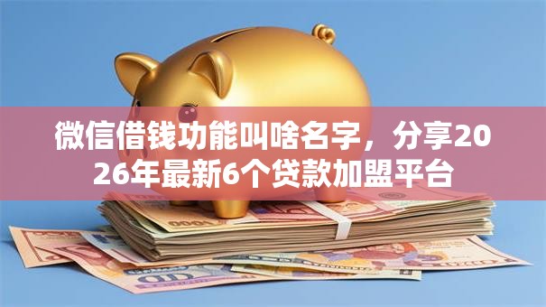 微信借钱功能叫啥名字，分享2026年最新6个贷款加盟平台