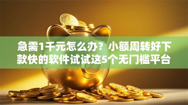 急需1千元怎么办？小额周转好下款快的软件试试这5个无门槛平台