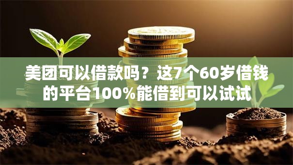 美团可以借款吗？这7个60岁借钱的平台100%能借到可以试试