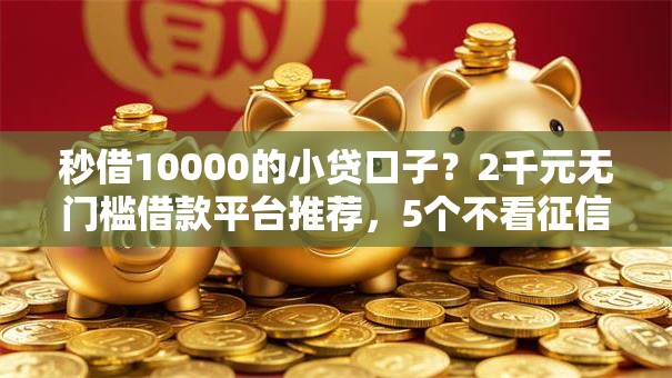 秒借10000的小贷口子？2千元无门槛借款平台推荐，5个不看征信的网贷平台盘点