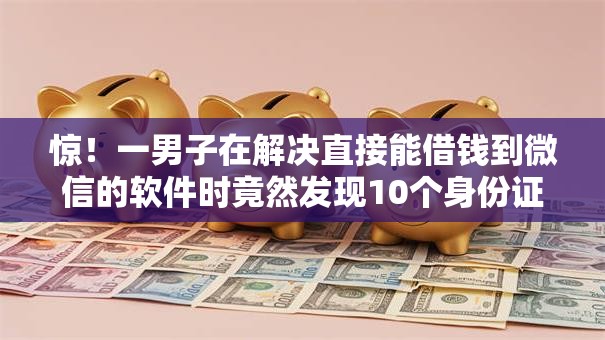 惊！一男子在解决直接能借钱到微信的软件时竟然发现10个身份证贷款平台，事后分享了出来