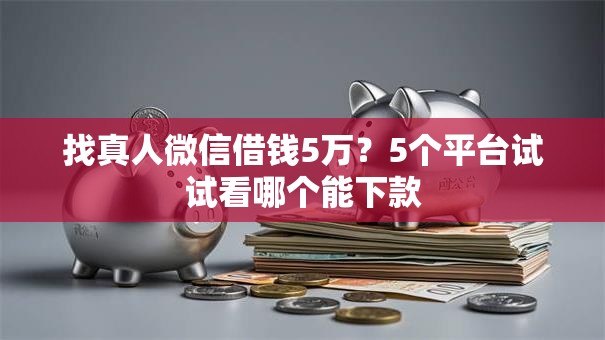 找真人微信借钱5万？5个平台试试看哪个能下款
