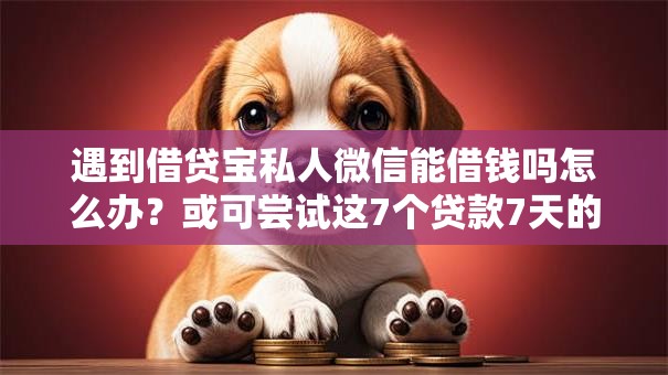 遇到借贷宝私人微信能借钱吗怎么办？或可尝试这7个贷款7天的平台