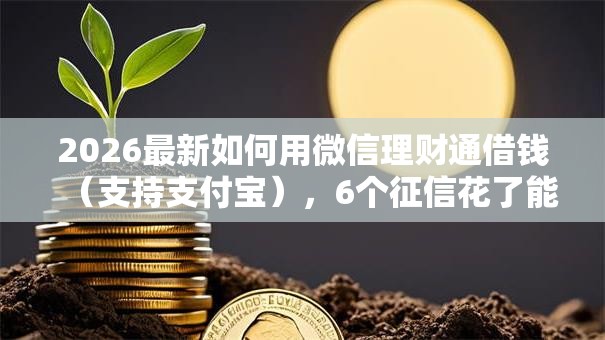 2026最新如何用微信理财通借钱（支持支付宝），6个征信花了能借500到1000的口子无私分享