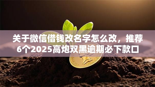 关于微信借钱改名字怎么改，推荐6个2025高炮双黑逾期必下款口子给你