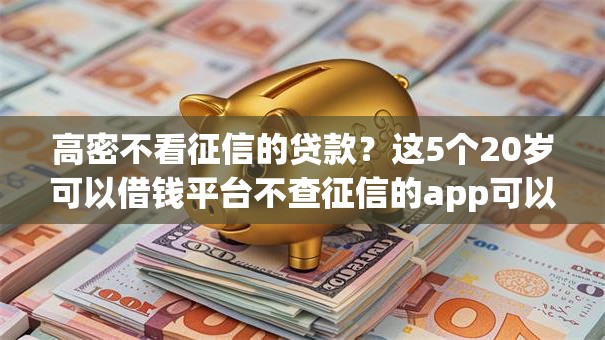高密不看征信的贷款？这5个20岁可以借钱平台不查征信的app可以试试