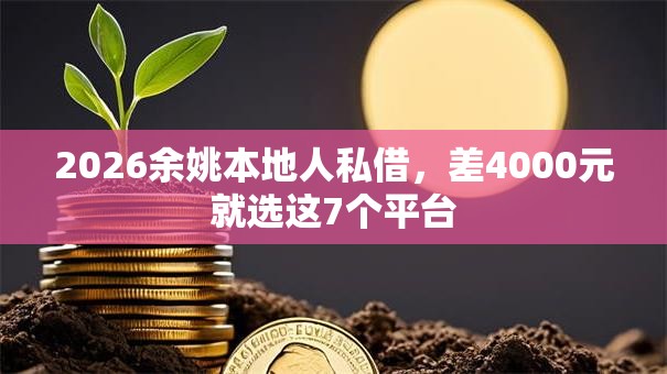 2026余姚本地人私借，差4000元就选这7个平台