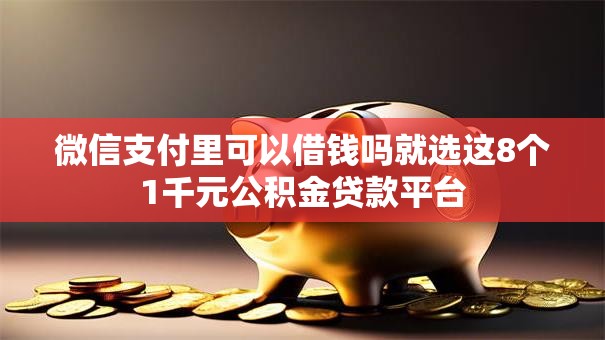 微信支付里可以借钱吗就选这8个1千元公积金贷款平台