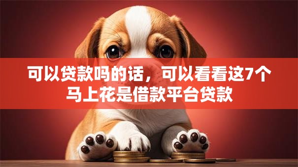 可以贷款吗的话，可以看看这7个马上花是借款平台贷款