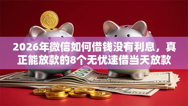 2026年微信如何借钱没有利息，真正能放款的8个无忧速借当天放款的软件推荐