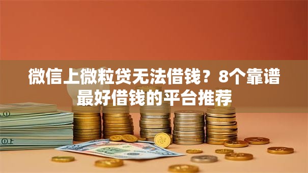 微信上微粒贷无法借钱？8个靠谱最好借钱的平台推荐