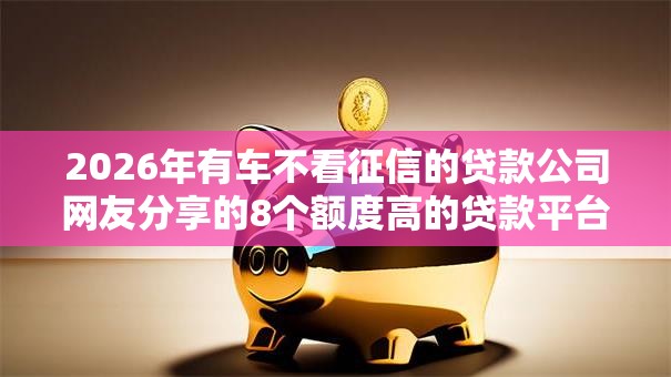2026年有车不看征信的贷款公司网友分享的8个额度高的贷款平台我觉得不错！