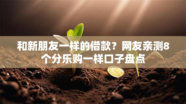 和新朋友一样的借款？网友亲测8个分乐购一样口子盘点
