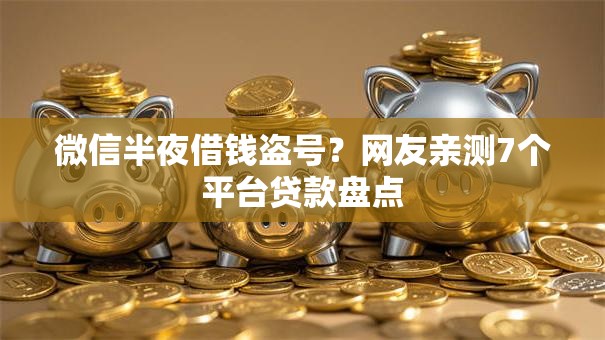 微信半夜借钱盗号？网友亲测7个平台贷款盘点
