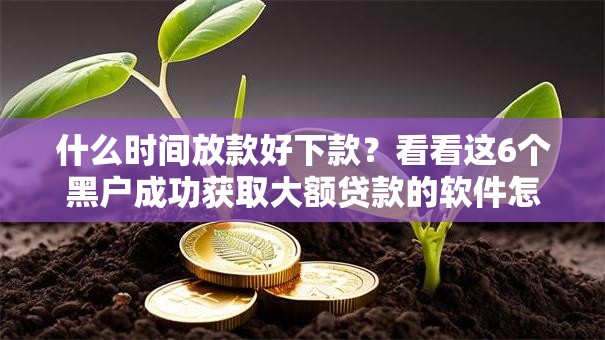 什么时间放款好下款？看看这6个黑户成功获取大额贷款的软件怎么样