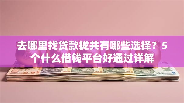 去哪里找贷款拢共有哪些选择？5个什么借钱平台好通过详解