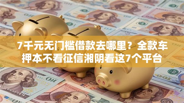 7千元无门槛借款去哪里？全款车押本不看征信湘阴看这7个平台