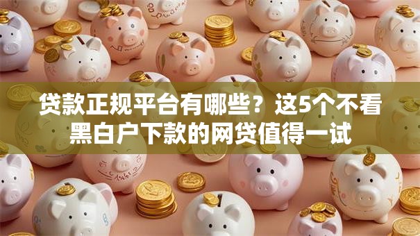 贷款正规平台有哪些?这5个不看黑白户下款的网贷值得一试 贷款正规平台有哪些?这5个不看黑白户下款的网贷值得一试