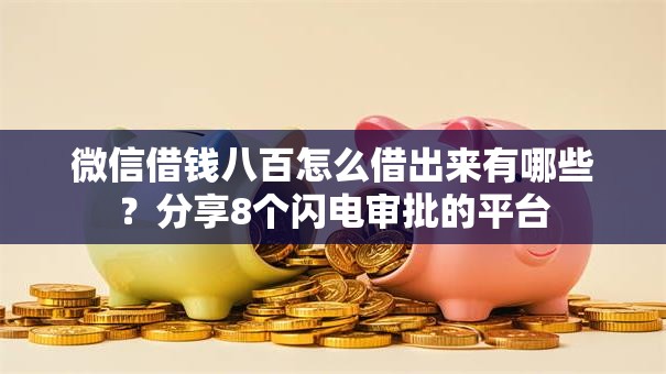 微信借钱八百怎么借出来有哪些？分享8个闪电审批的平台