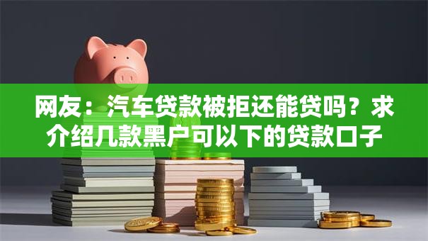 网友：汽车贷款被拒还能贷吗？求介绍几款黑户可以下的贷款口子