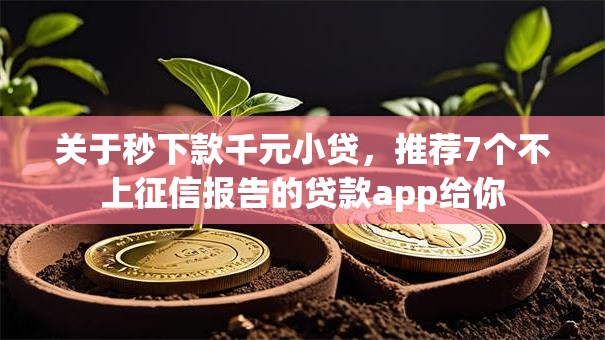 关于秒下款千元小贷，推荐7个不上征信报告的贷款app给你