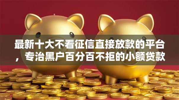 最新十大不看征信直接放款的平台，专治黑户百分百不拒的小额贷款