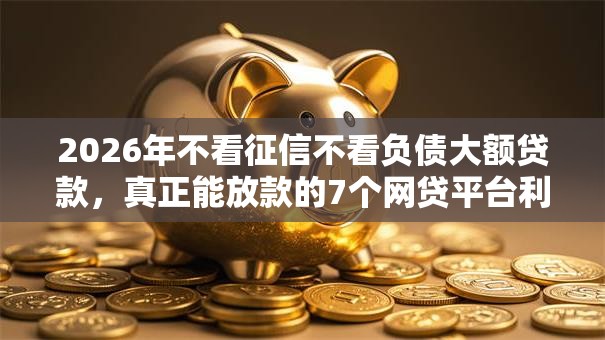 2026年不看征信不看负债大额贷款，真正能放款的7个网贷平台利息推荐