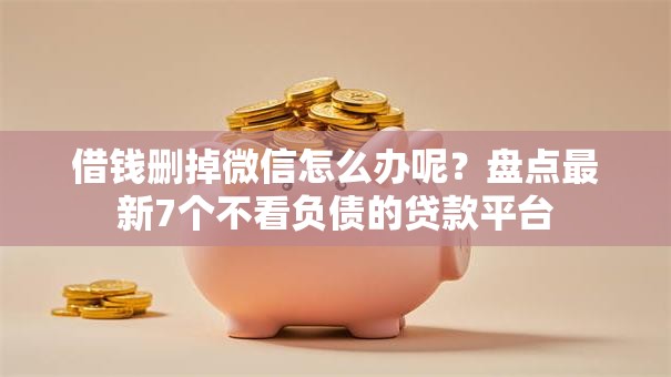 借钱删掉微信怎么办呢？盘点最新7个不看负债的贷款平台