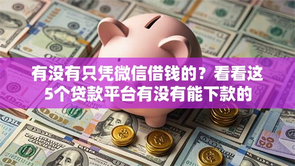 有没有只凭微信借钱的？看看这5个贷款平台有没有能下款的