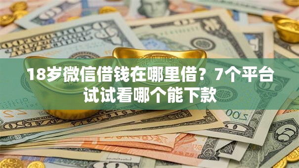 18岁微信借钱在哪里借？7个平台试试看哪个能下款