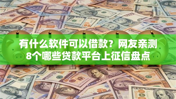 有什么软件可以借款？网友亲测8个哪些贷款平台上征信盘点