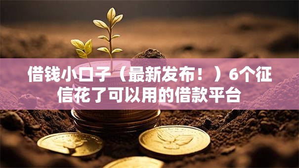 借钱小口子（最新发布！）6个征信花了可以用的借款平台
