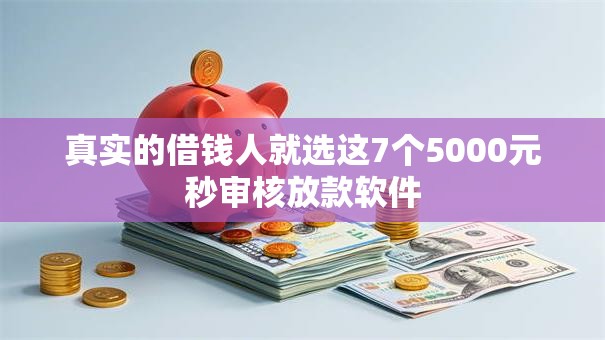 真实的借钱人就选这7个5000元秒审核放款软件