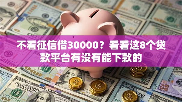 不看征信借30000？看看这8个贷款平台有没有能下款的