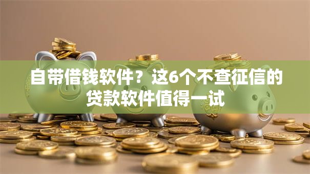 自带借钱软件？这6个不查征信的贷款软件值得一试