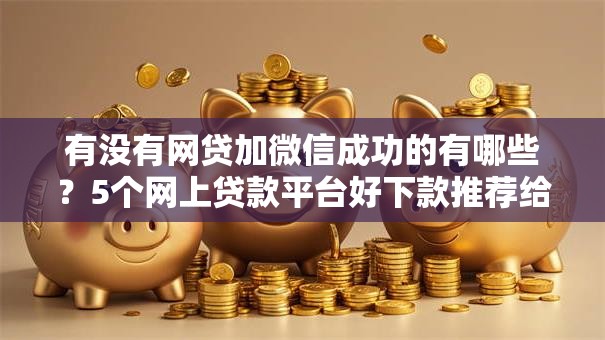 有没有网贷加微信成功的有哪些？5个网上贷款平台好下款推荐给你