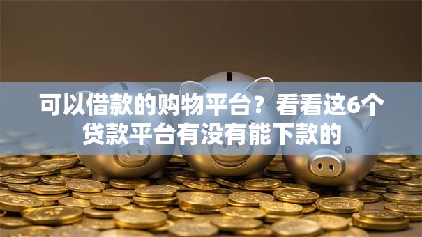 可以借款的购物平台？看看这6个贷款平台有没有能下款的