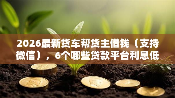 2026最新货车帮货主借钱（支持微信），6个哪些贷款平台利息低无私分享